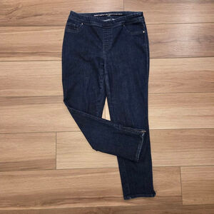 Chico's Blue Perfect Stretch Girlfriend Slim Leg Zip Ankle Jeans 30" waist